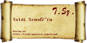 Toldi Szonóra névjegykártya